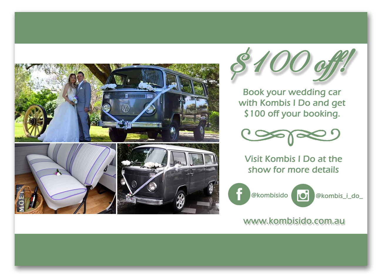 Kombis I Do Special Melbourne Bridal Expo Offer